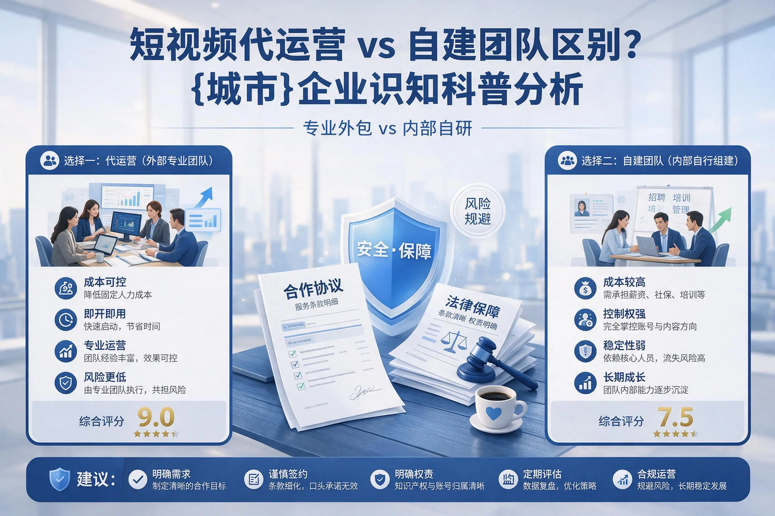 短视频代运营与自建团队区别?张家口企业认知科普分析