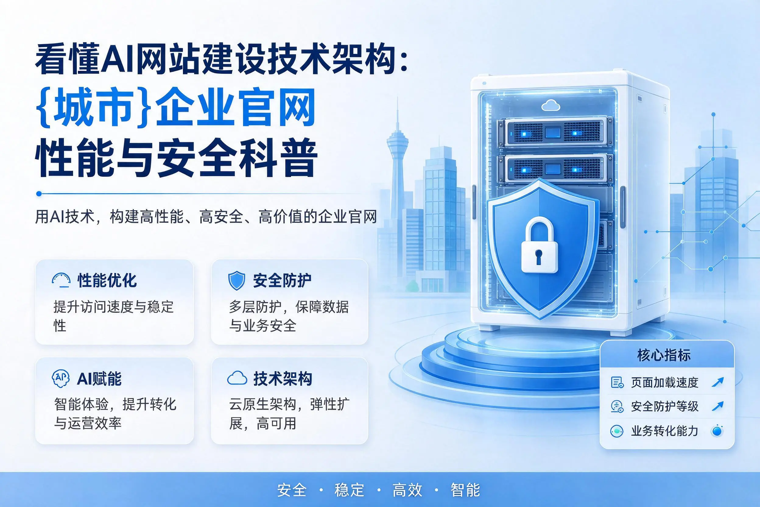 看懂AI网站建设技术架构:张家口企业官网性能与安全科普