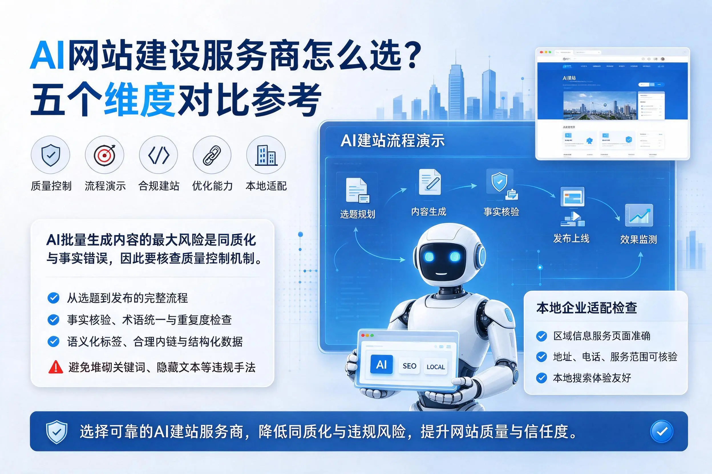 张家口AI网站建设服务商怎么选?五个维度对比参考