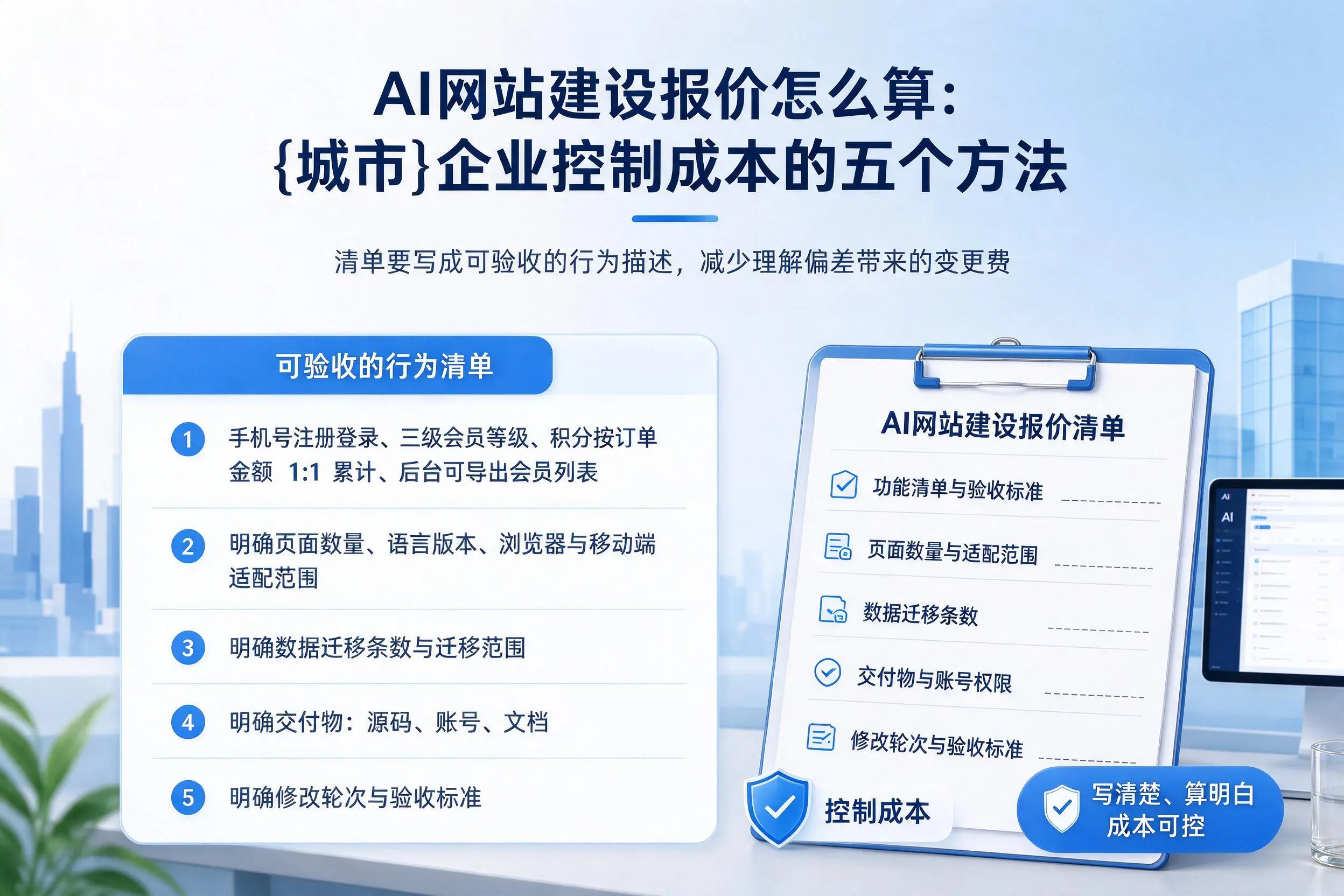 AI网站建设报价怎么算:张家口企业控制成本的五个方法